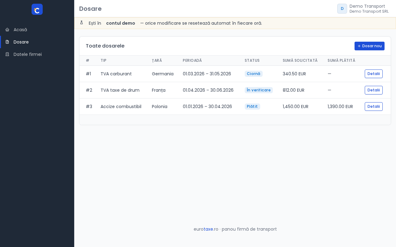 Claim list with status